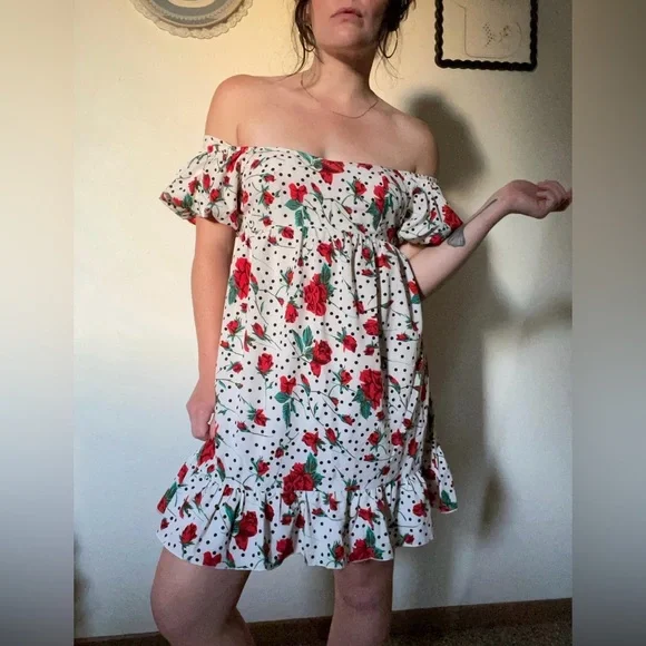 Floral Off-Shoulder Dress - Picture 1 of 4